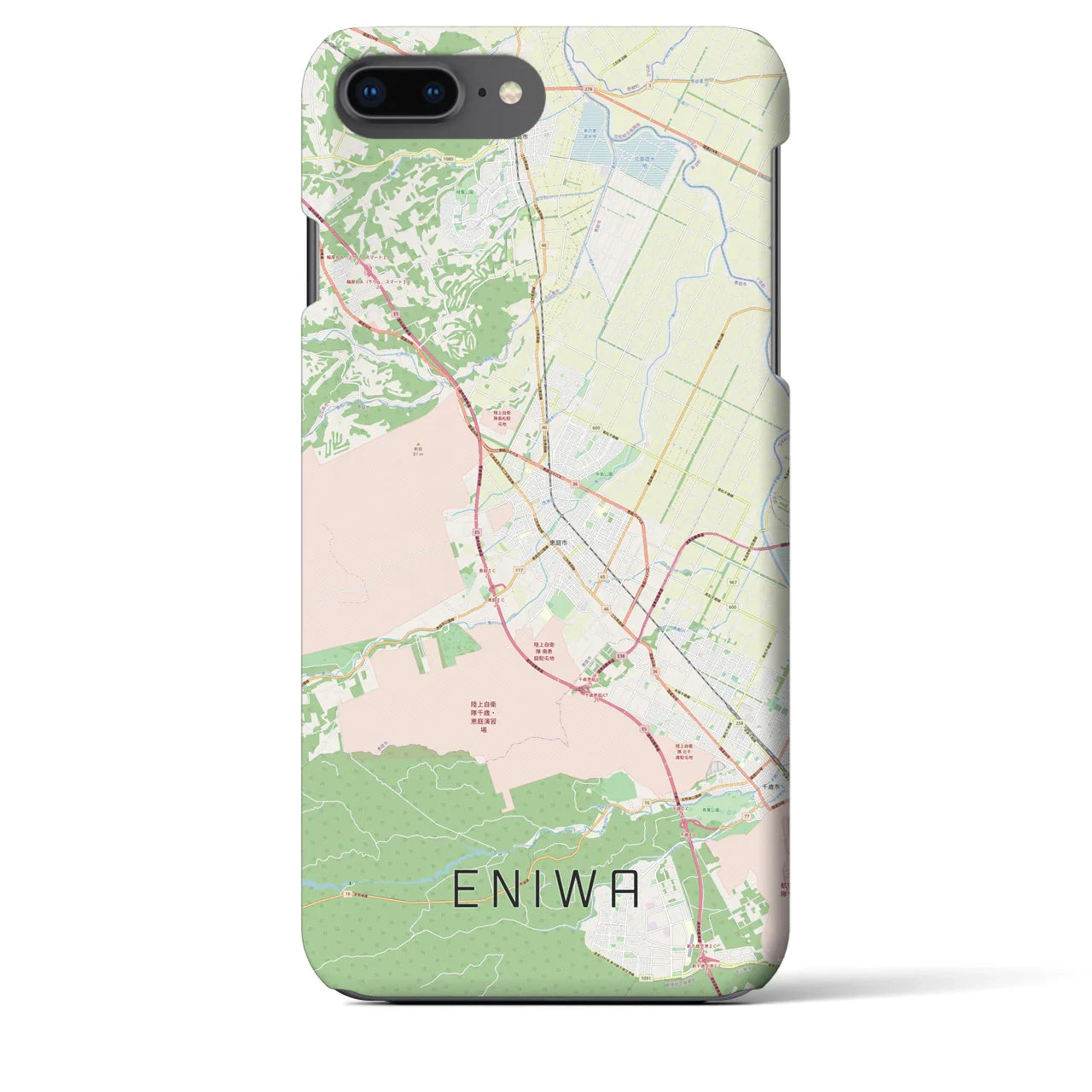 【恵庭(北海道)】地図柄iPhoneケース(バックカバータイプ)