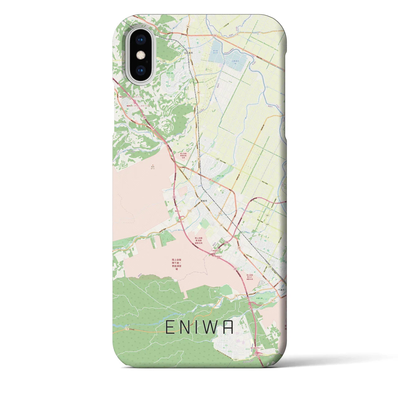 【恵庭(北海道)】地図柄iPhoneケース(バックカバータイプ)