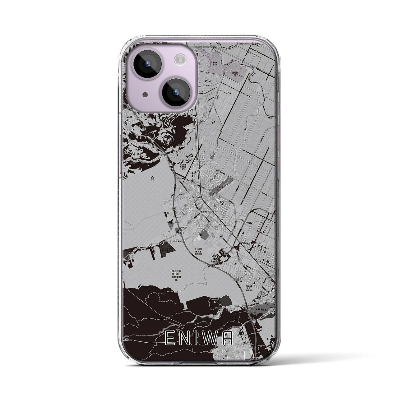 【恵庭(北海道)】地図柄iPhoneケース(クリアタイプ)