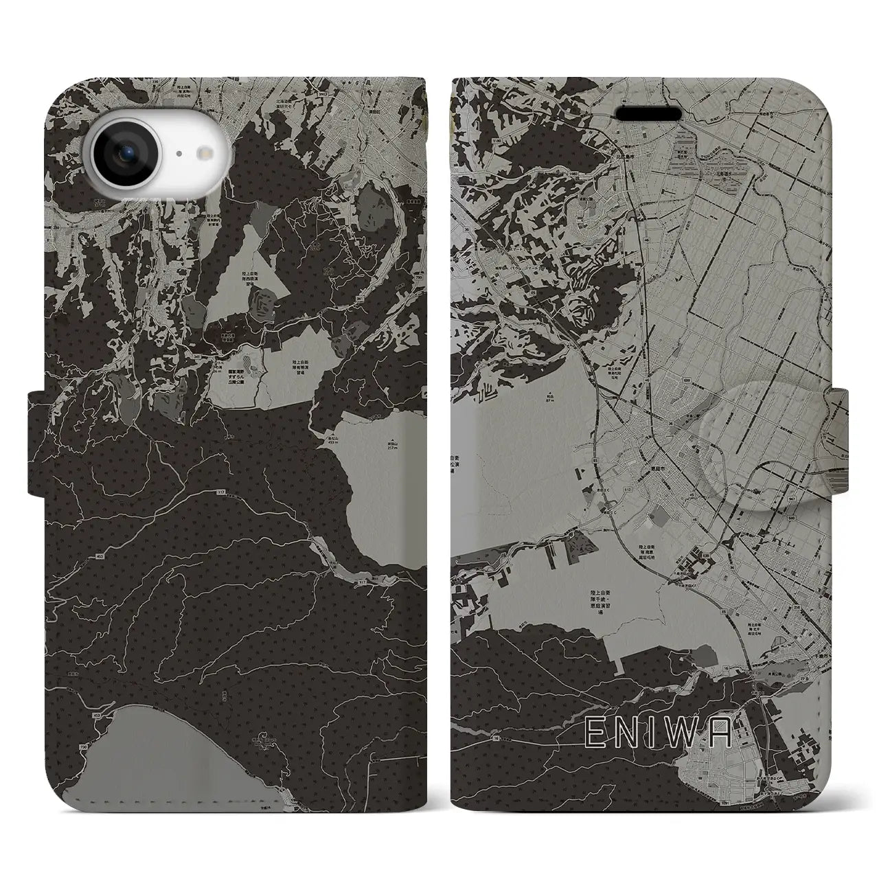 【恵庭(北海道)】地図柄iPhoneケース(手帳タイプ)