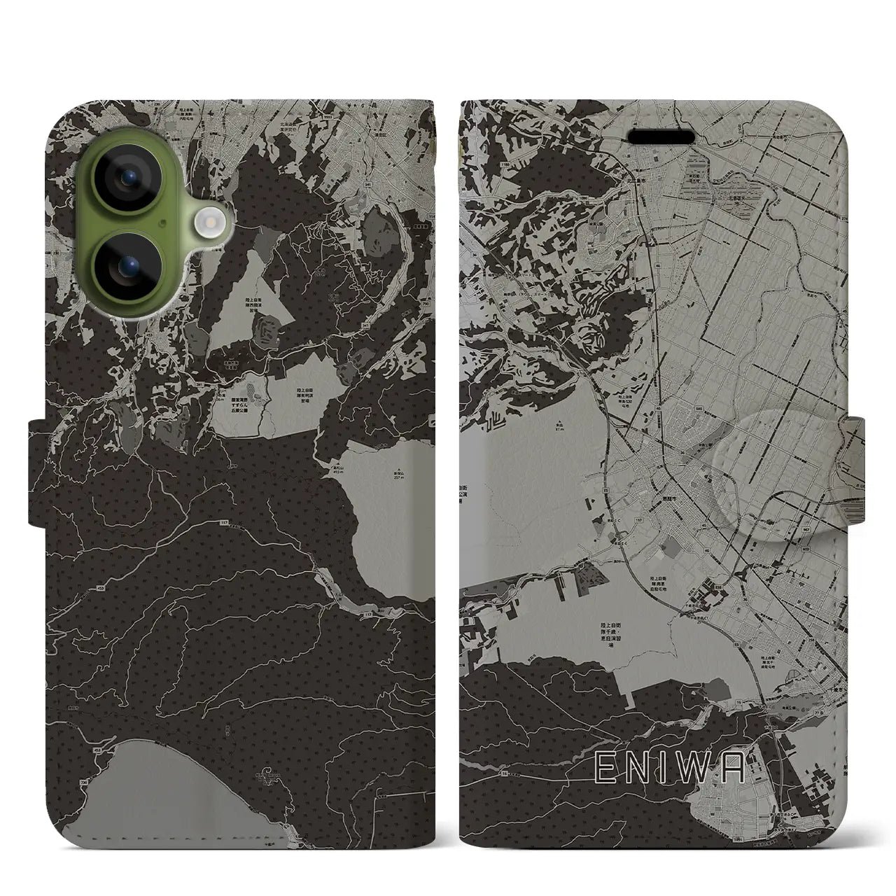 【恵庭(北海道)】地図柄iPhoneケース(手帳タイプ)