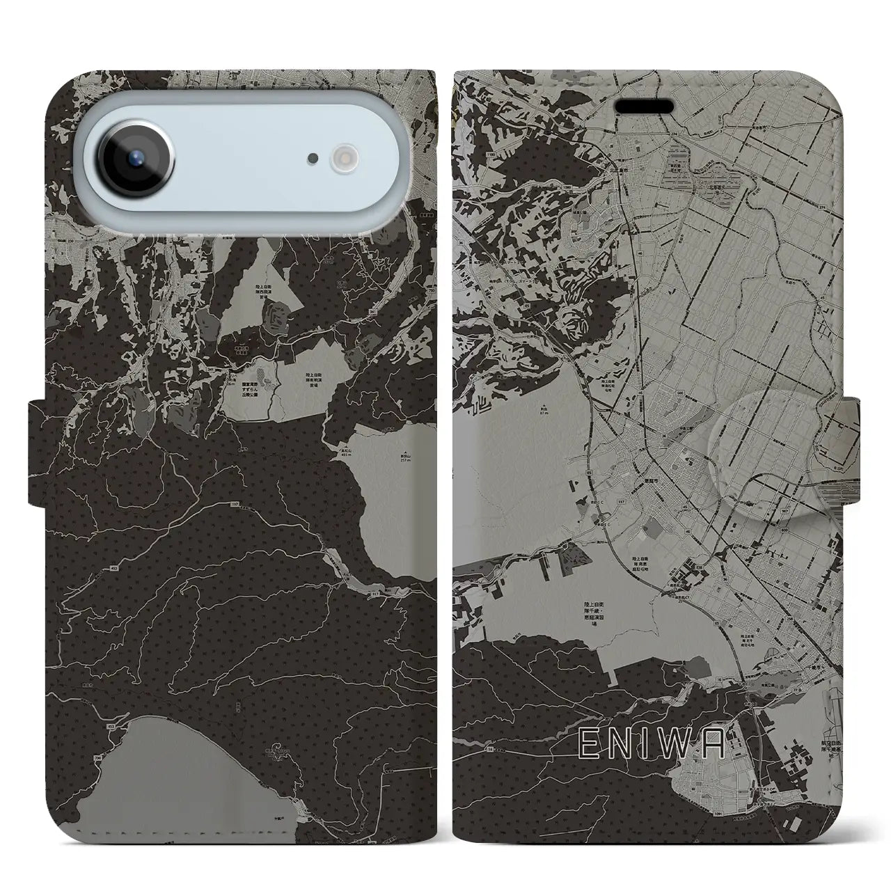 【恵庭(北海道)】地図柄iPhoneケース(手帳タイプ)