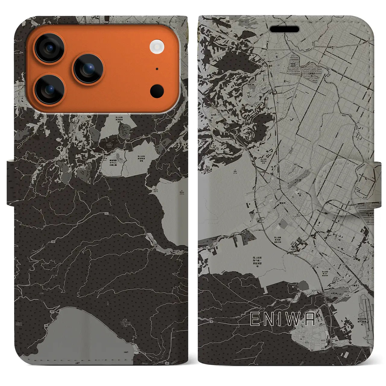 【恵庭(北海道)】地図柄iPhoneケース(手帳タイプ)