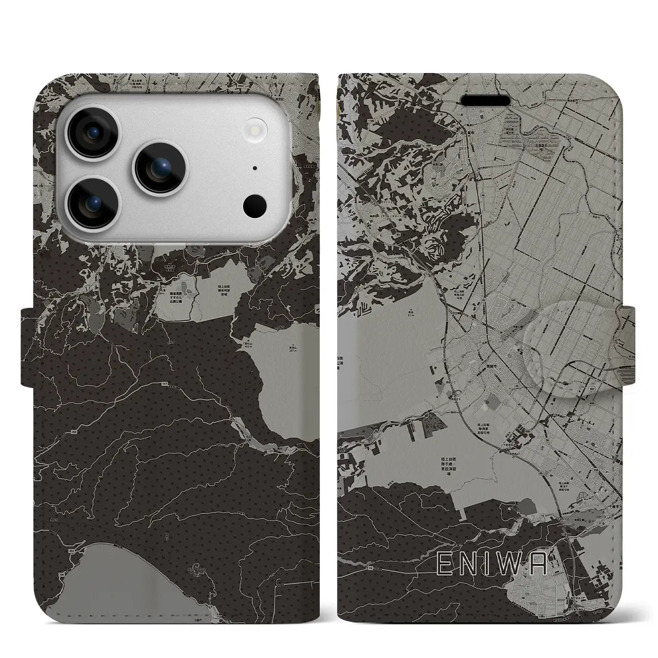 【恵庭(北海道)】地図柄iPhoneケース(手帳タイプ)