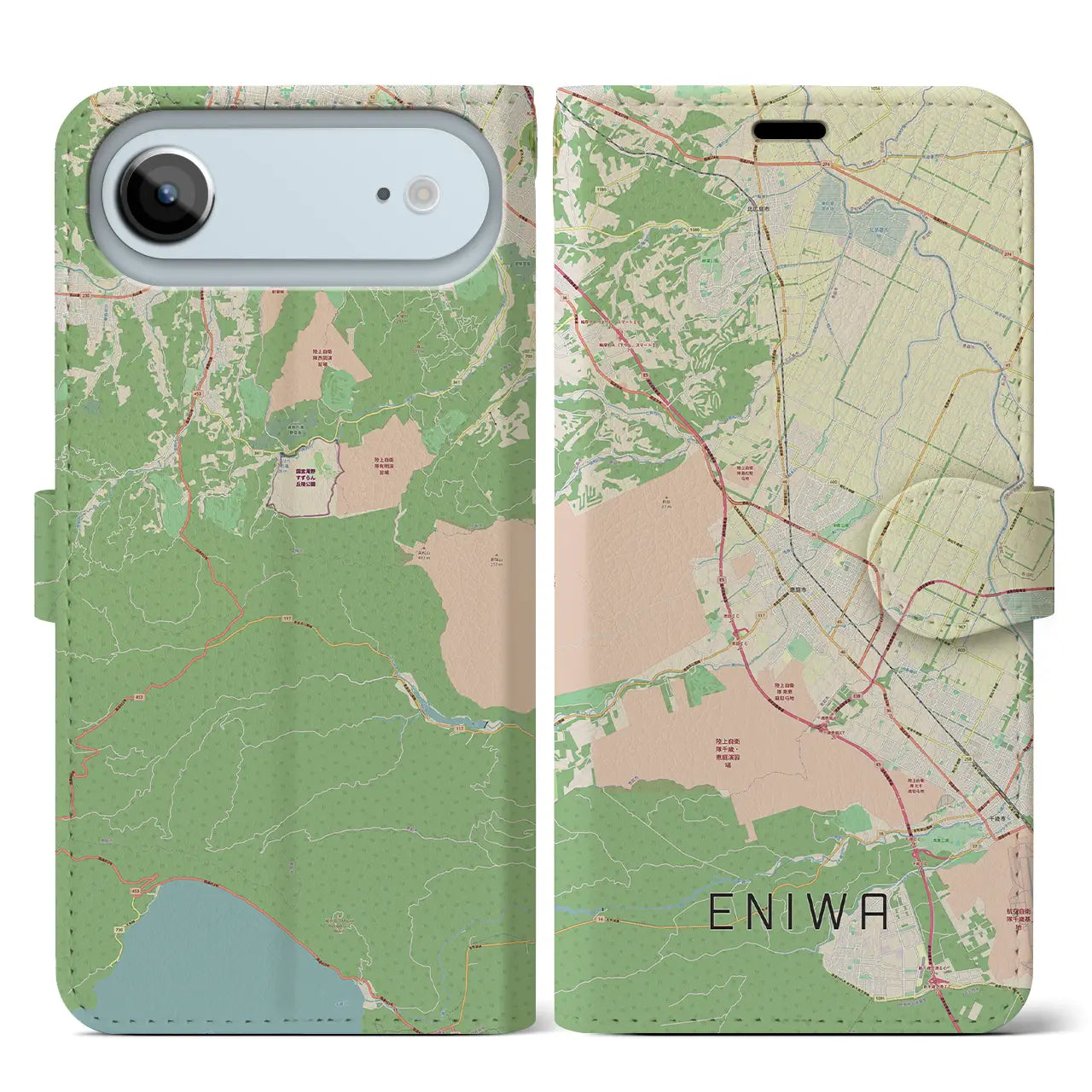 【恵庭(北海道)】地図柄iPhoneケース(手帳タイプ)