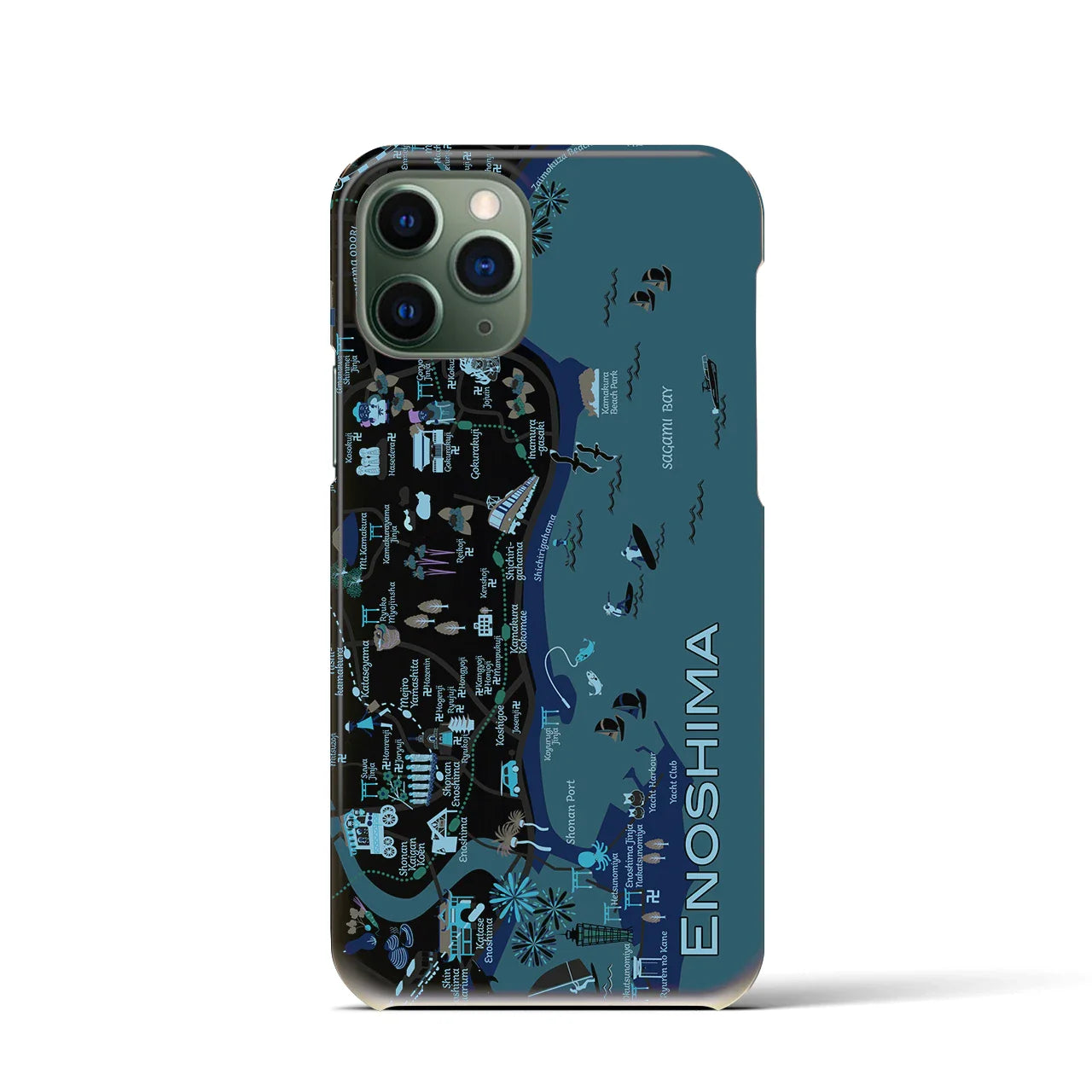 【江ノ島】イラストマップiPhoneケース(バックカバータイプ)
