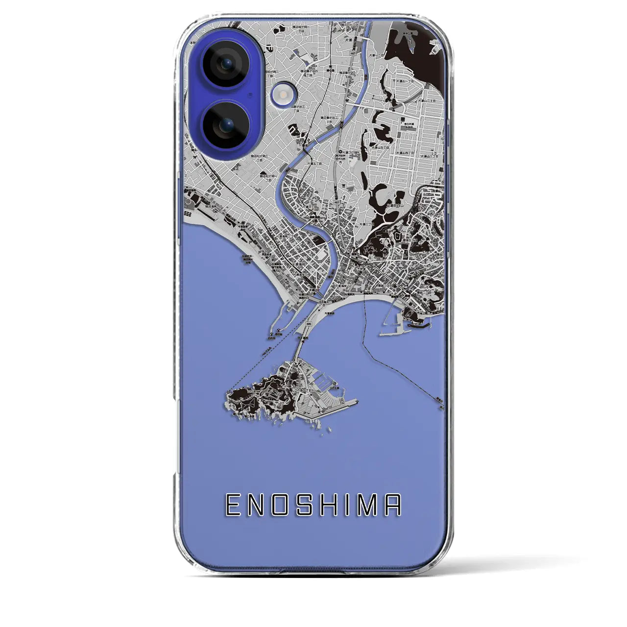 【江ノ島(神奈川県)】地図柄iPhoneケース(クリアタイプ)