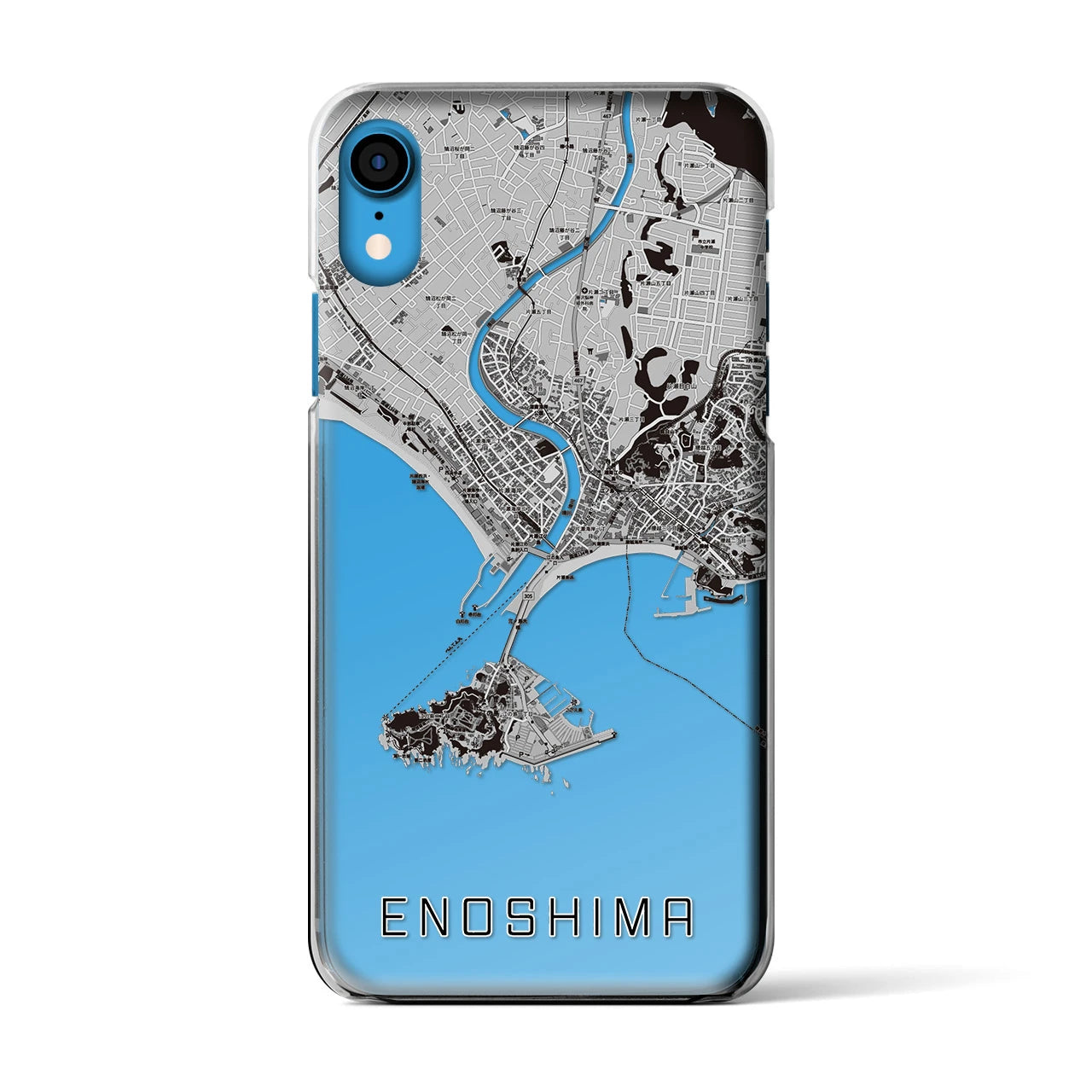 【江ノ島(神奈川県)】地図柄iPhoneケース(クリアタイプ)