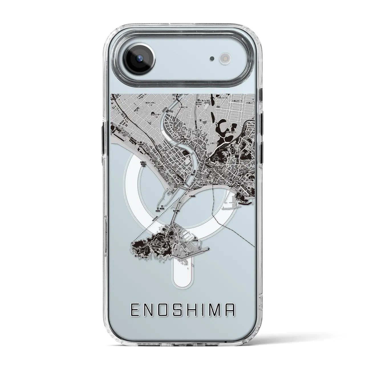 【江ノ島(神奈川県)】地図柄iPhoneケース(MagSafeタイプ)