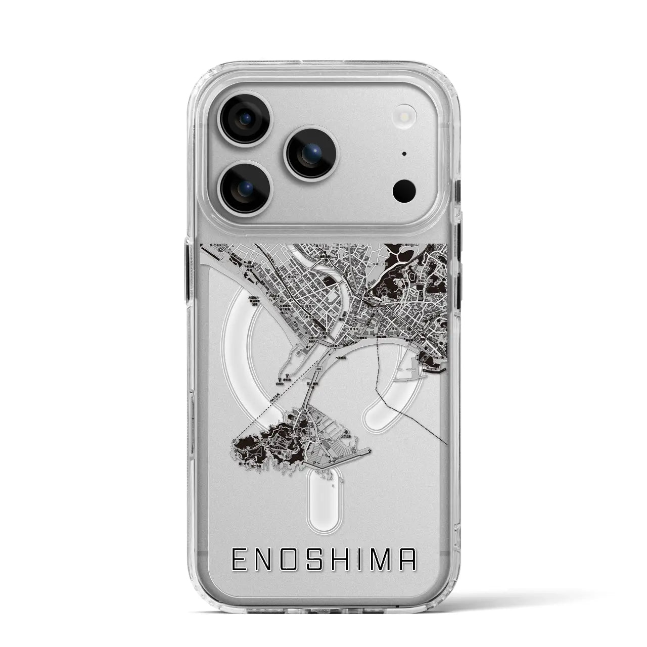 【江ノ島(神奈川県)】地図柄iPhoneケース(MagSafeタイプ)