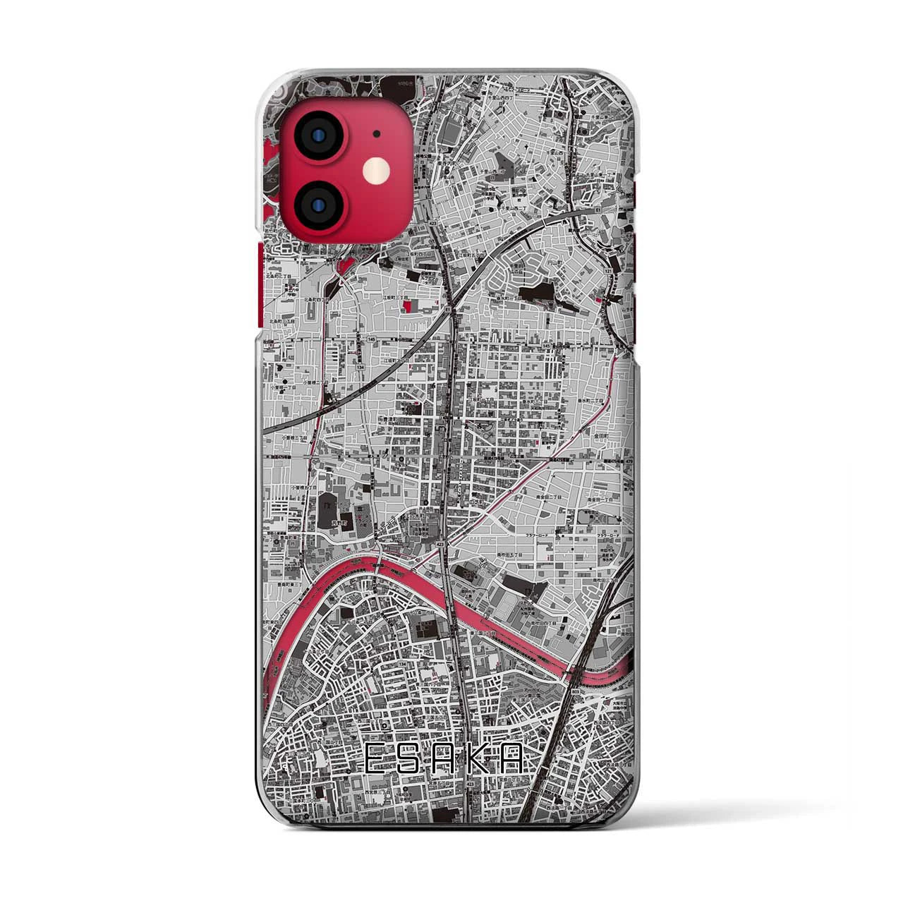 【江坂(大阪府)】地図柄iPhoneケース(クリアタイプ)