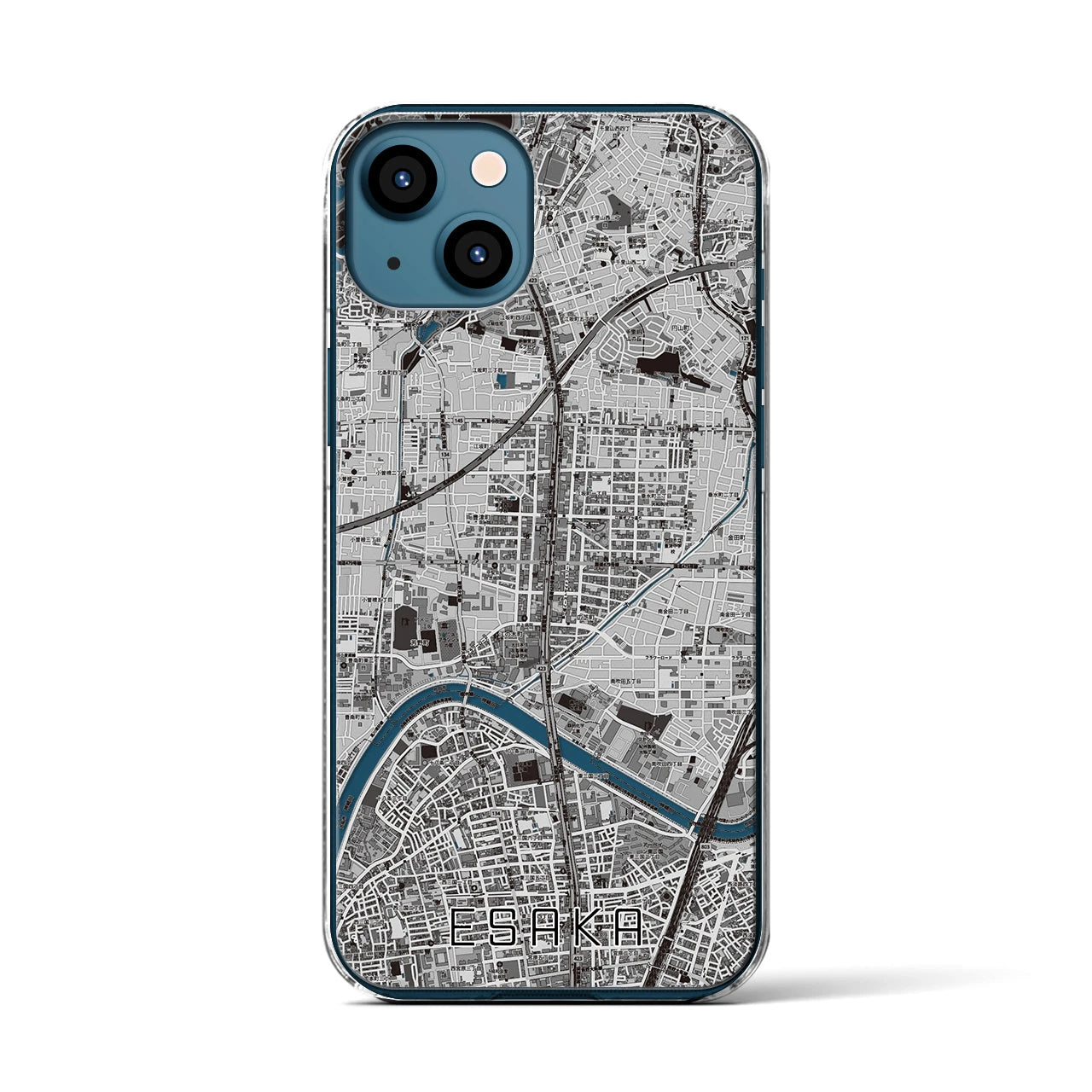 【江坂(大阪府)】地図柄iPhoneケース(クリアタイプ)