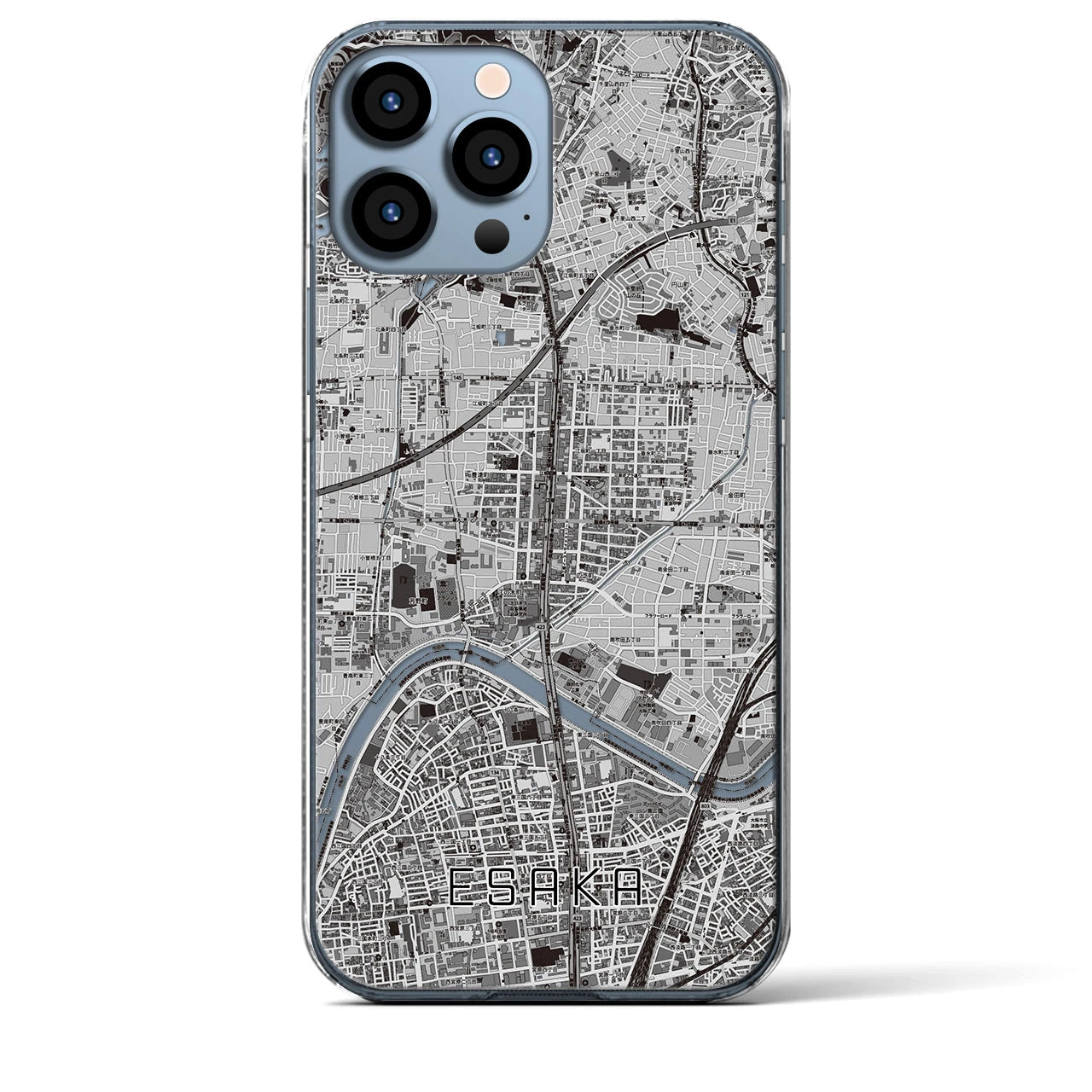 【江坂(大阪府)】地図柄iPhoneケース(クリアタイプ)