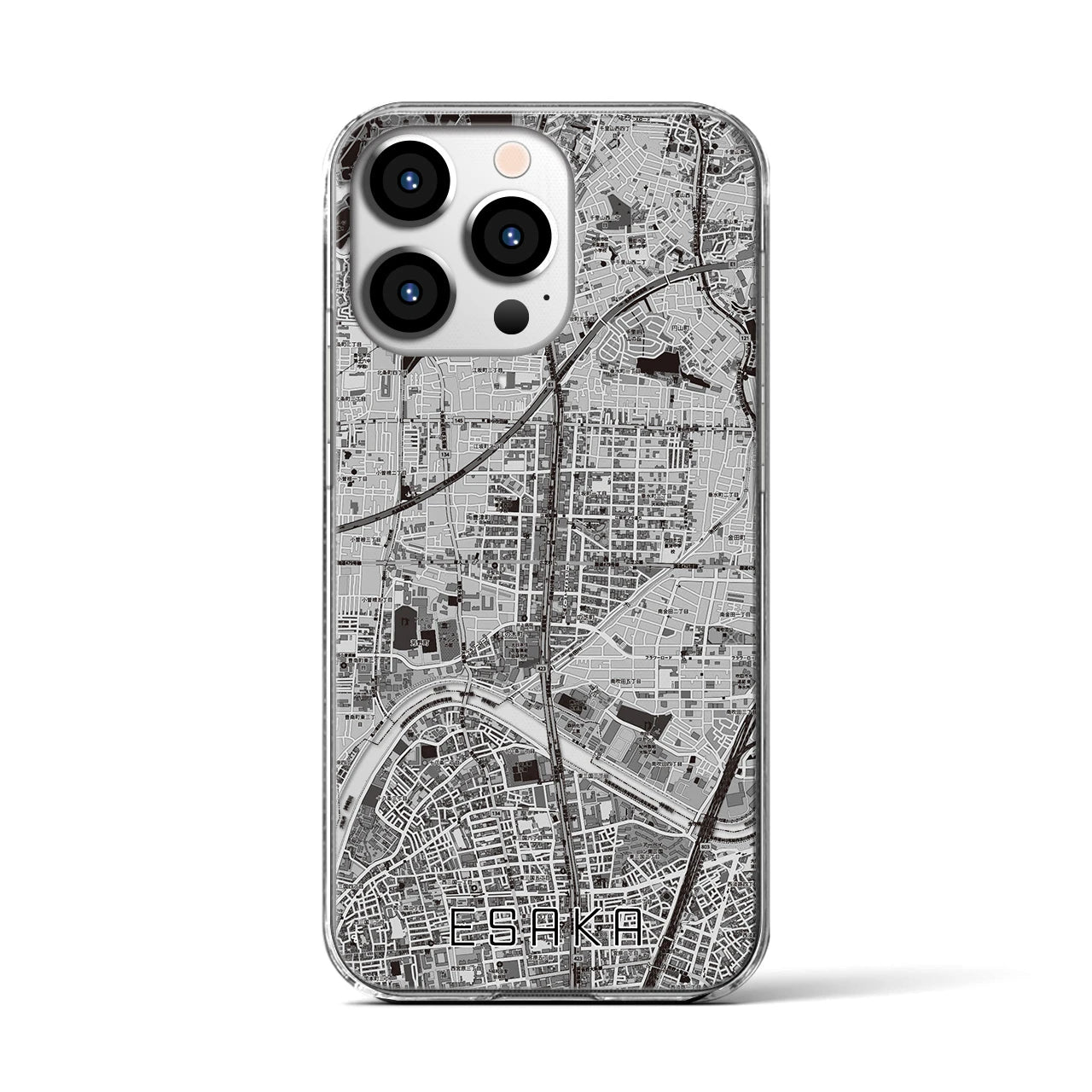 【江坂(大阪府)】地図柄iPhoneケース(クリアタイプ)