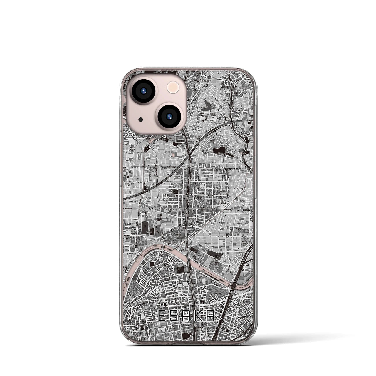 【江坂(大阪府)】地図柄iPhoneケース(クリアタイプ)