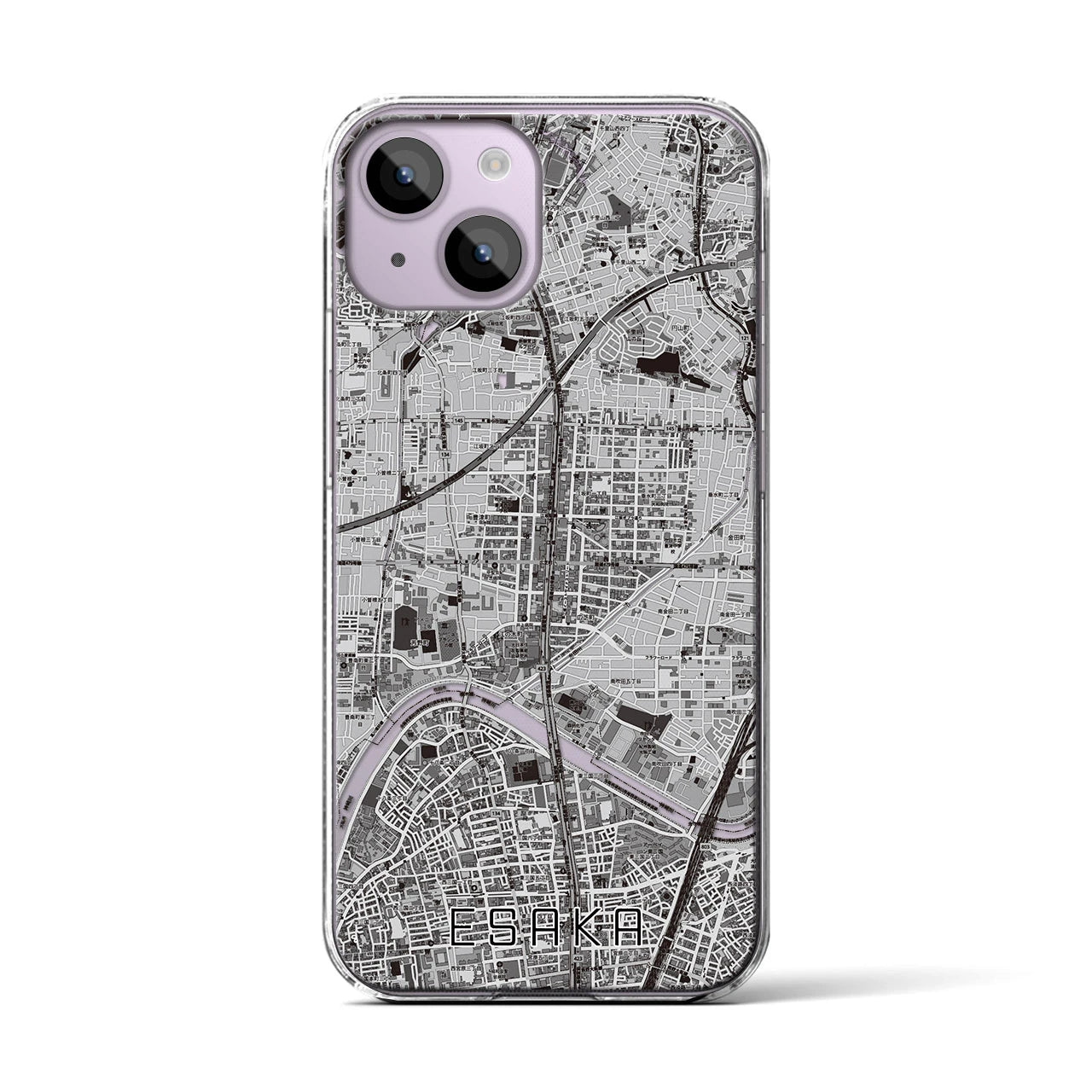 【江坂(大阪府)】地図柄iPhoneケース(クリアタイプ)