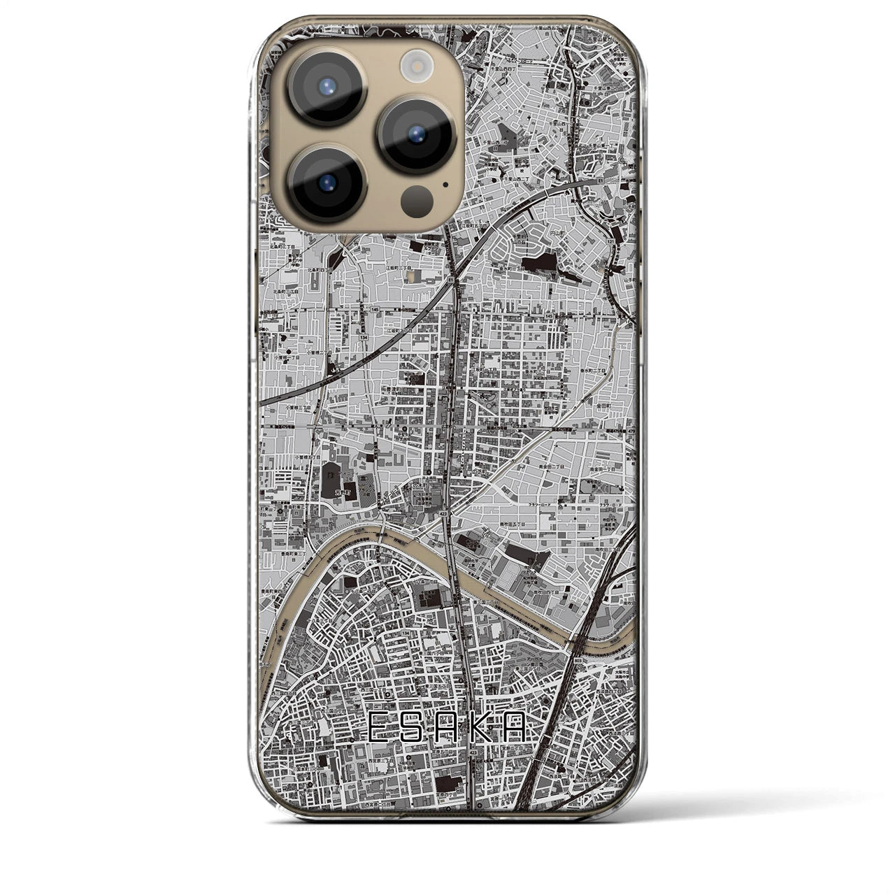 【江坂(大阪府)】地図柄iPhoneケース(クリアタイプ)