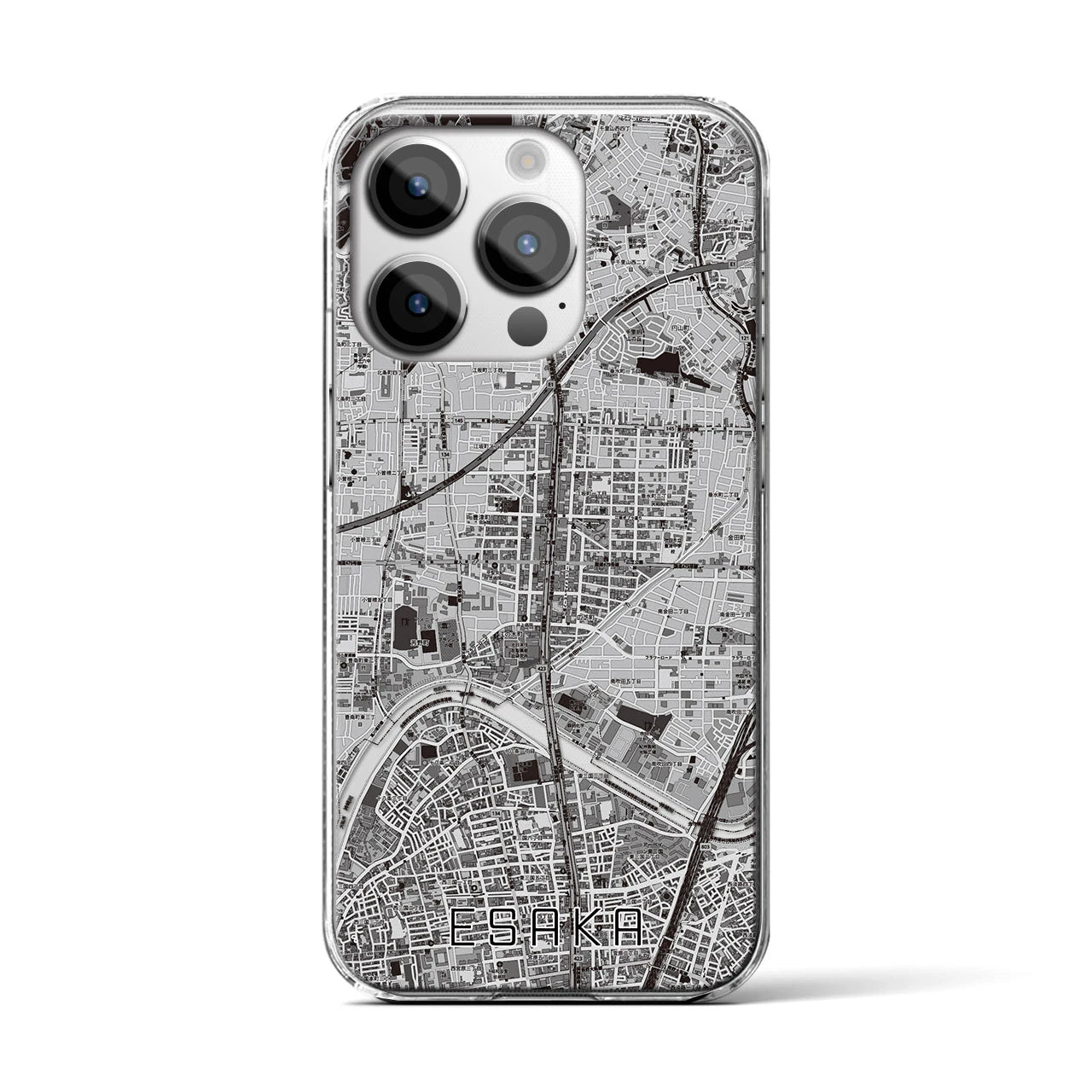 【江坂(大阪府)】地図柄iPhoneケース(クリアタイプ)