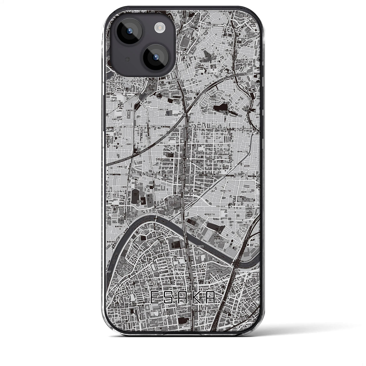 【江坂(大阪府)】地図柄iPhoneケース(クリアタイプ)