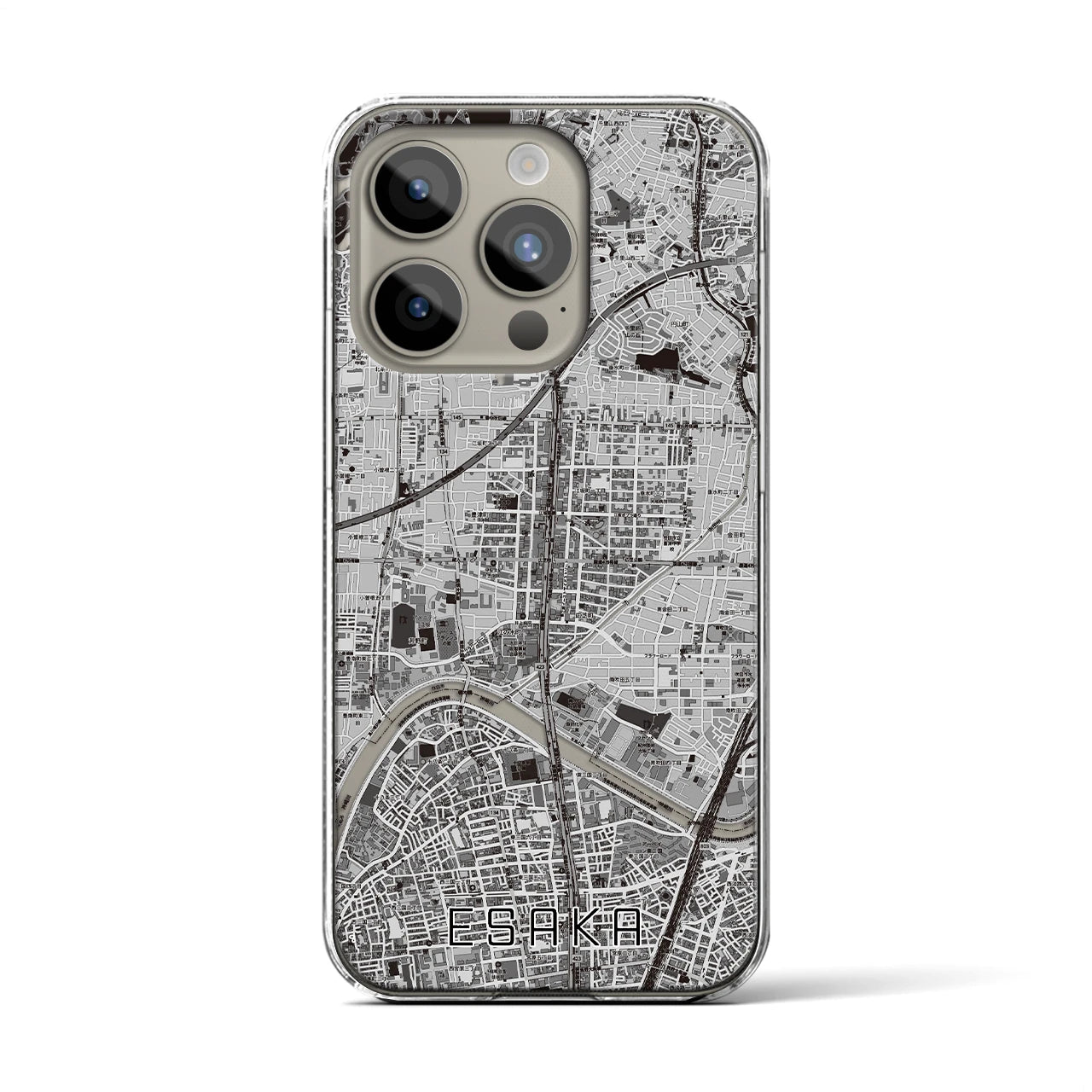 【江坂(大阪府)】地図柄iPhoneケース(クリアタイプ)