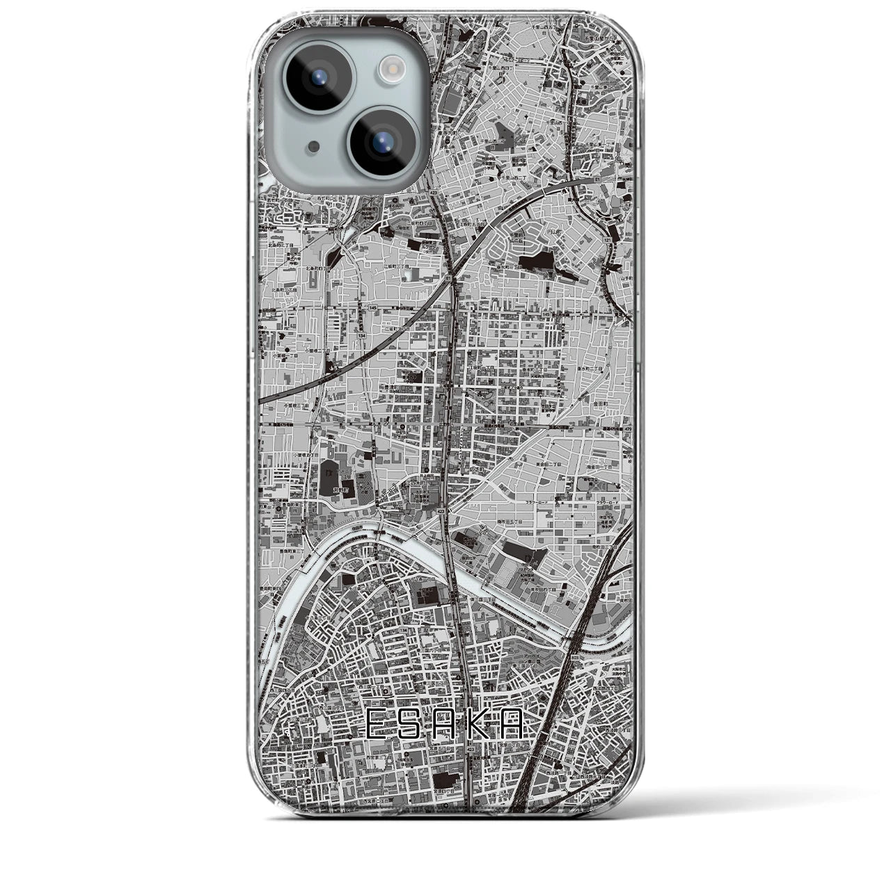 【江坂(大阪府)】地図柄iPhoneケース(クリアタイプ)