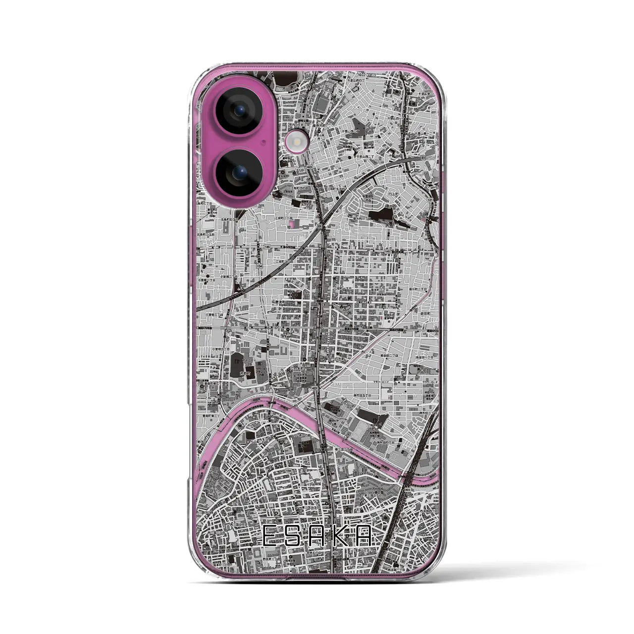 【江坂(大阪府)】地図柄iPhoneケース(クリアタイプ)