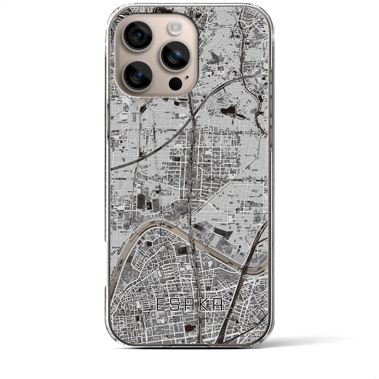 【江坂(大阪府)】地図柄iPhoneケース(クリアタイプ)