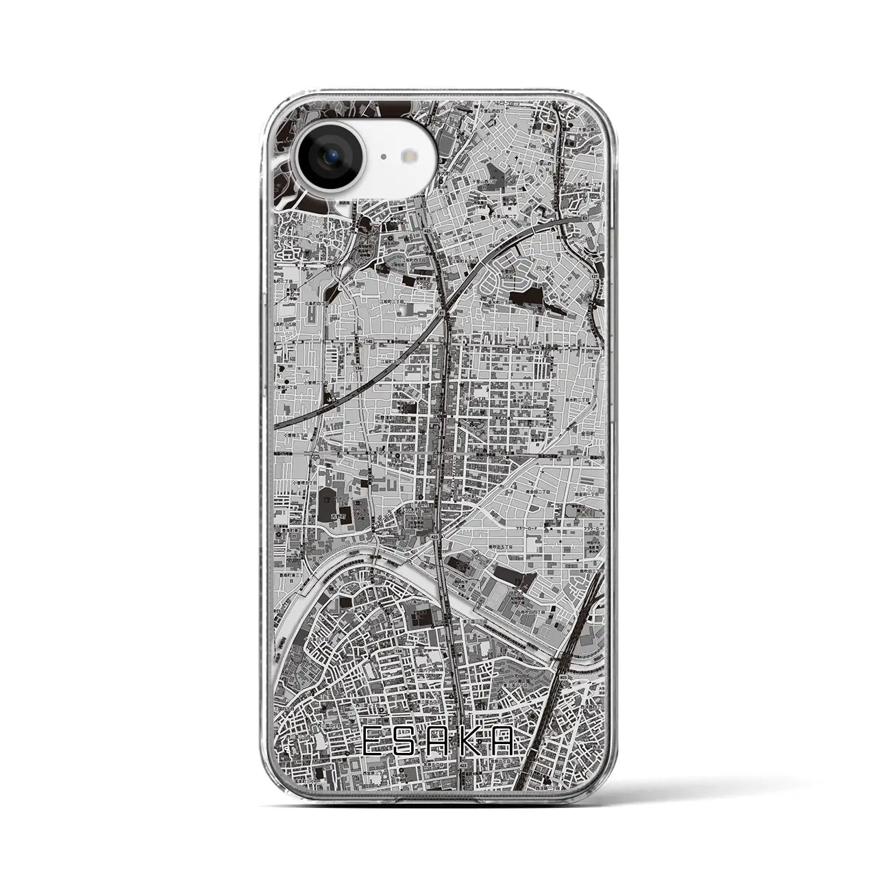 【江坂(大阪府)】地図柄iPhoneケース(クリアタイプ)