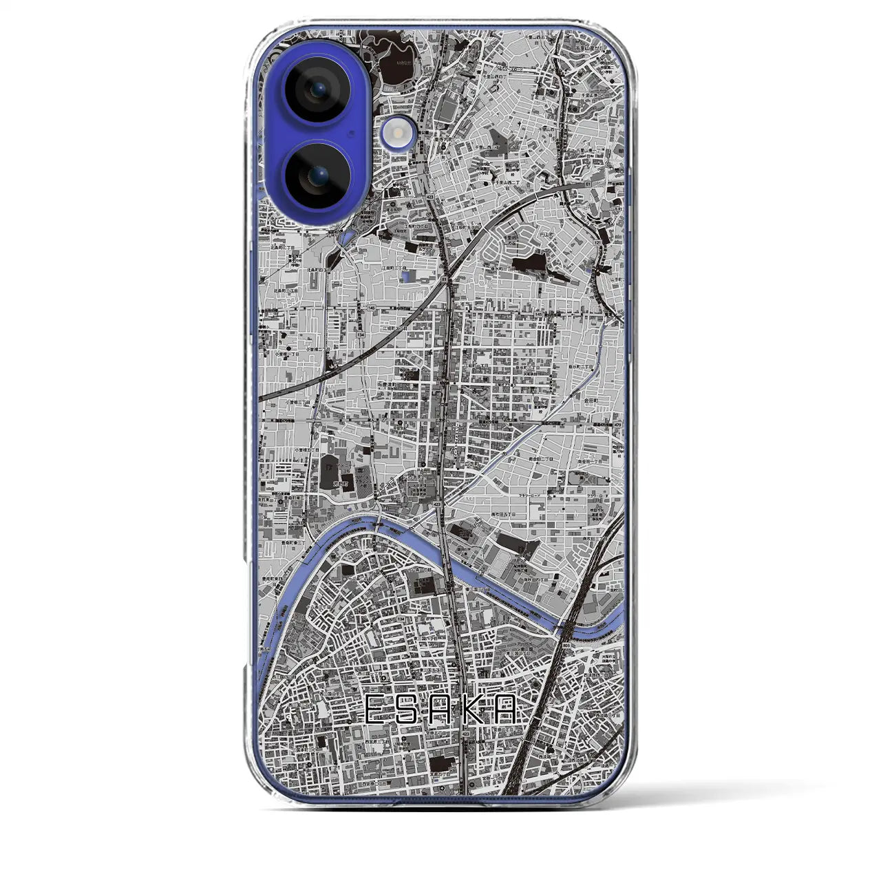 【江坂(大阪府)】地図柄iPhoneケース(クリアタイプ)