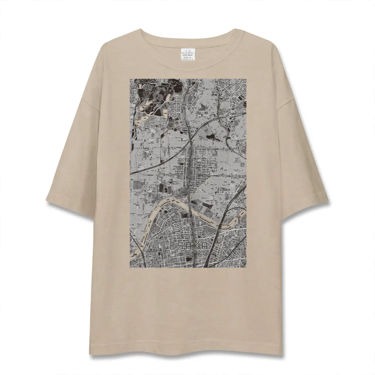 【江坂(大阪府)】地図柄ビッグシルエットTシャツ