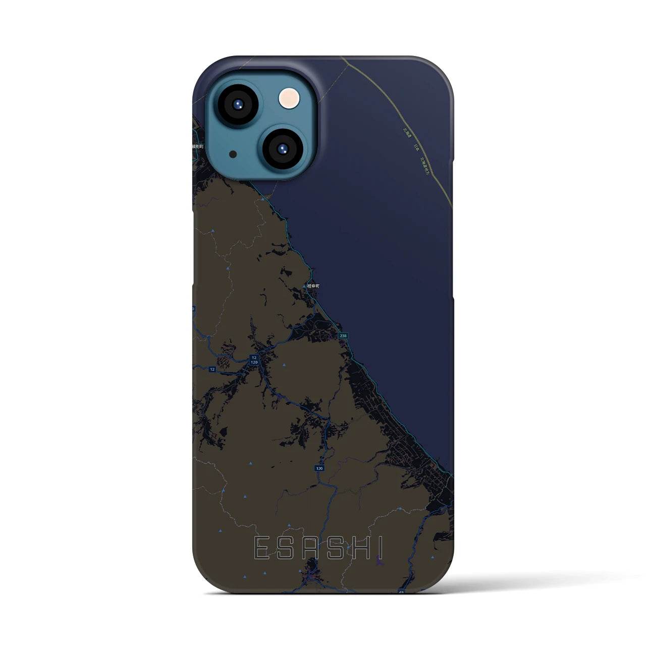 【枝幸(北海道)】地図柄iPhoneケース(バックカバータイプ)