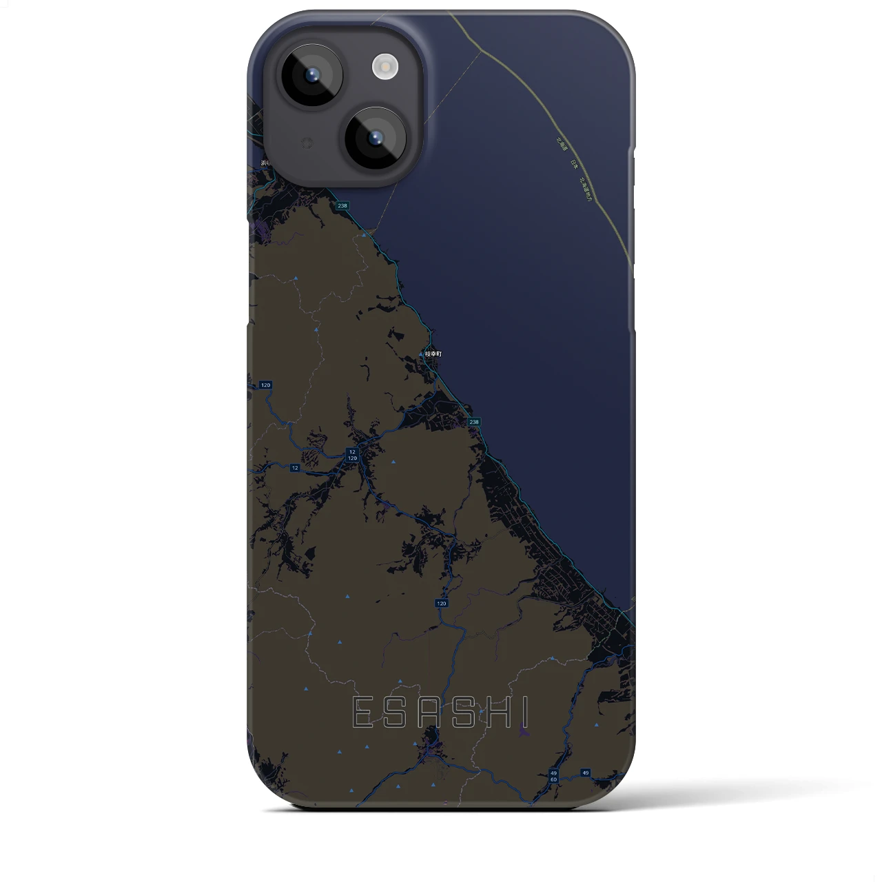 【枝幸(北海道)】地図柄iPhoneケース(バックカバータイプ)