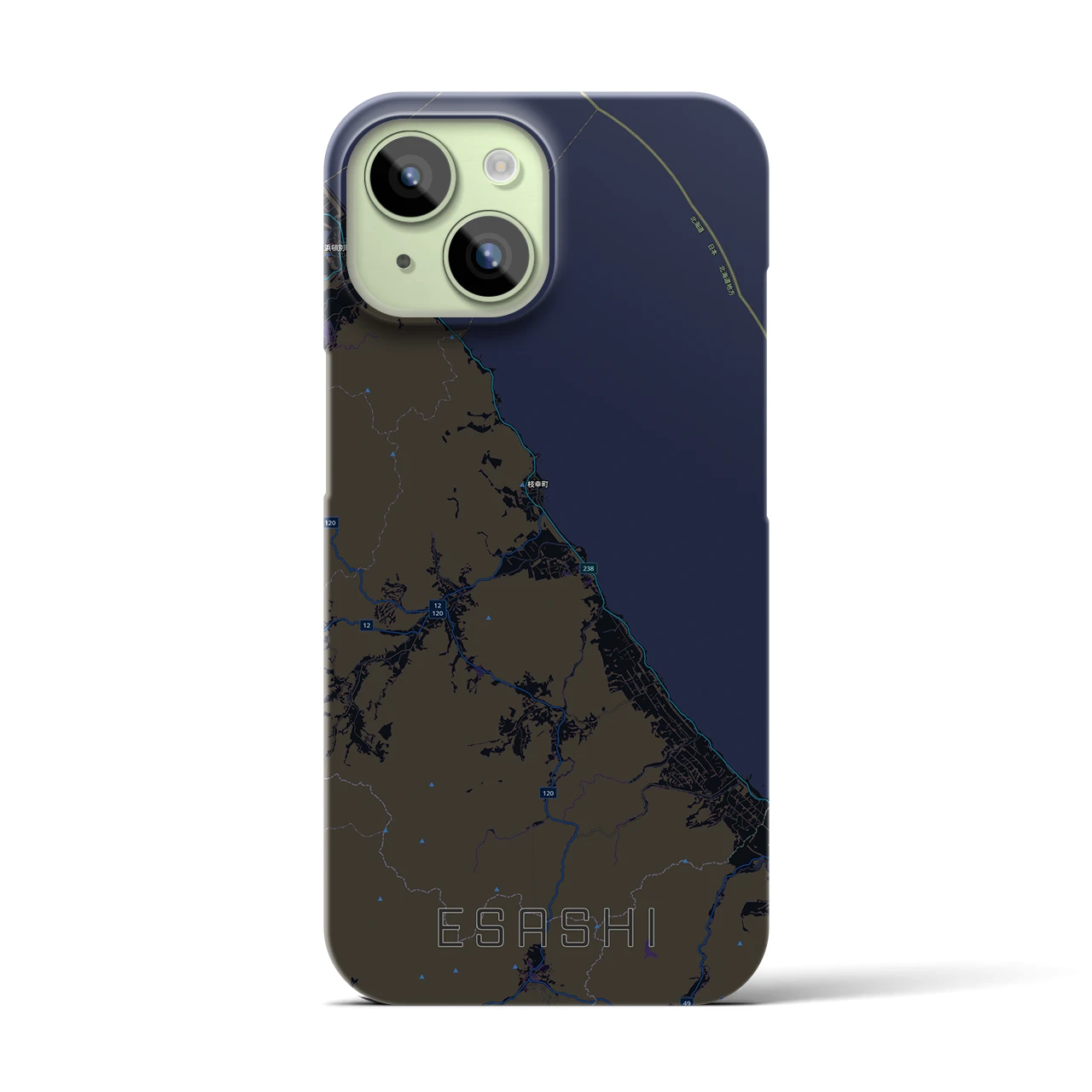 【枝幸(北海道)】地図柄iPhoneケース(バックカバータイプ)