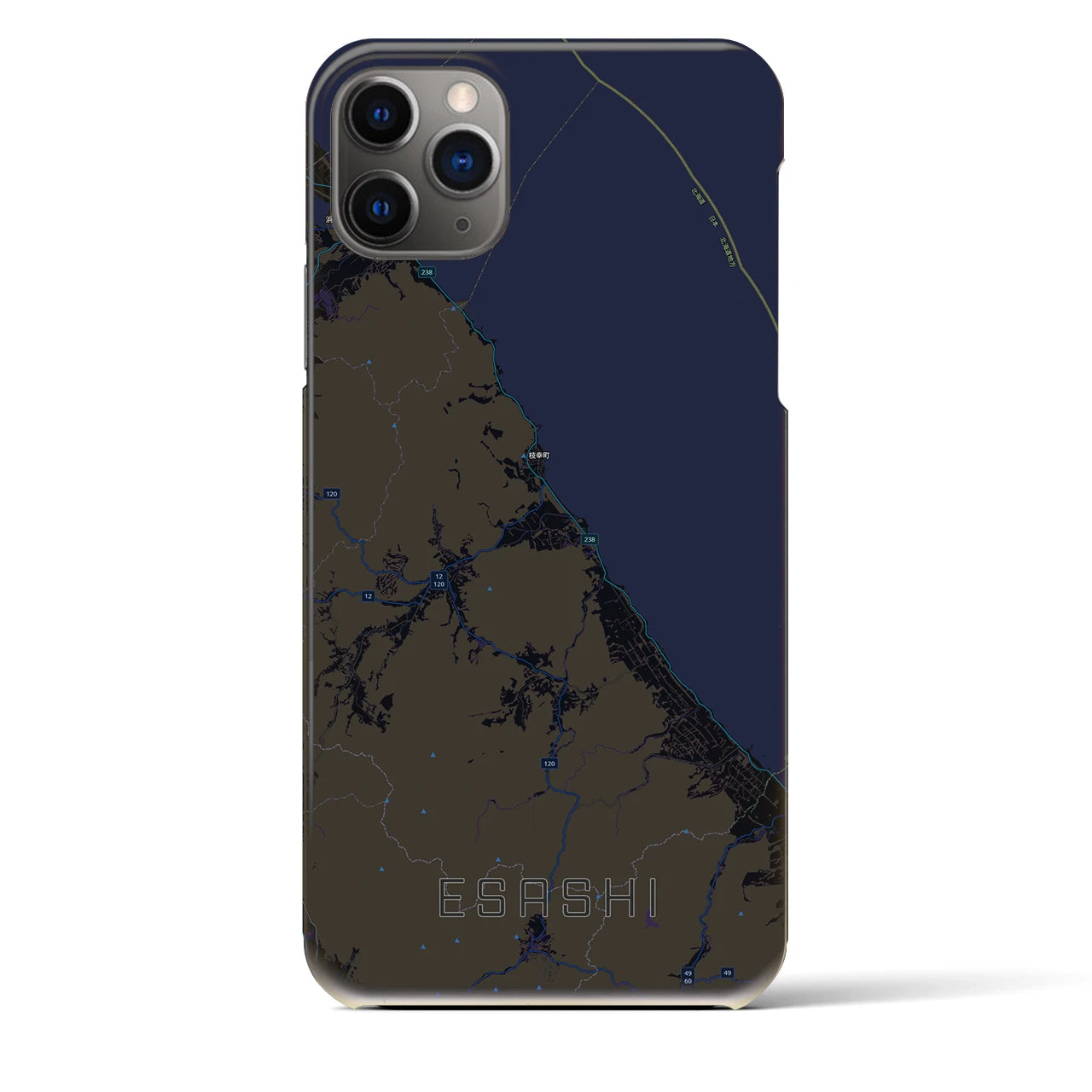 【枝幸(北海道)】地図柄iPhoneケース(バックカバータイプ)