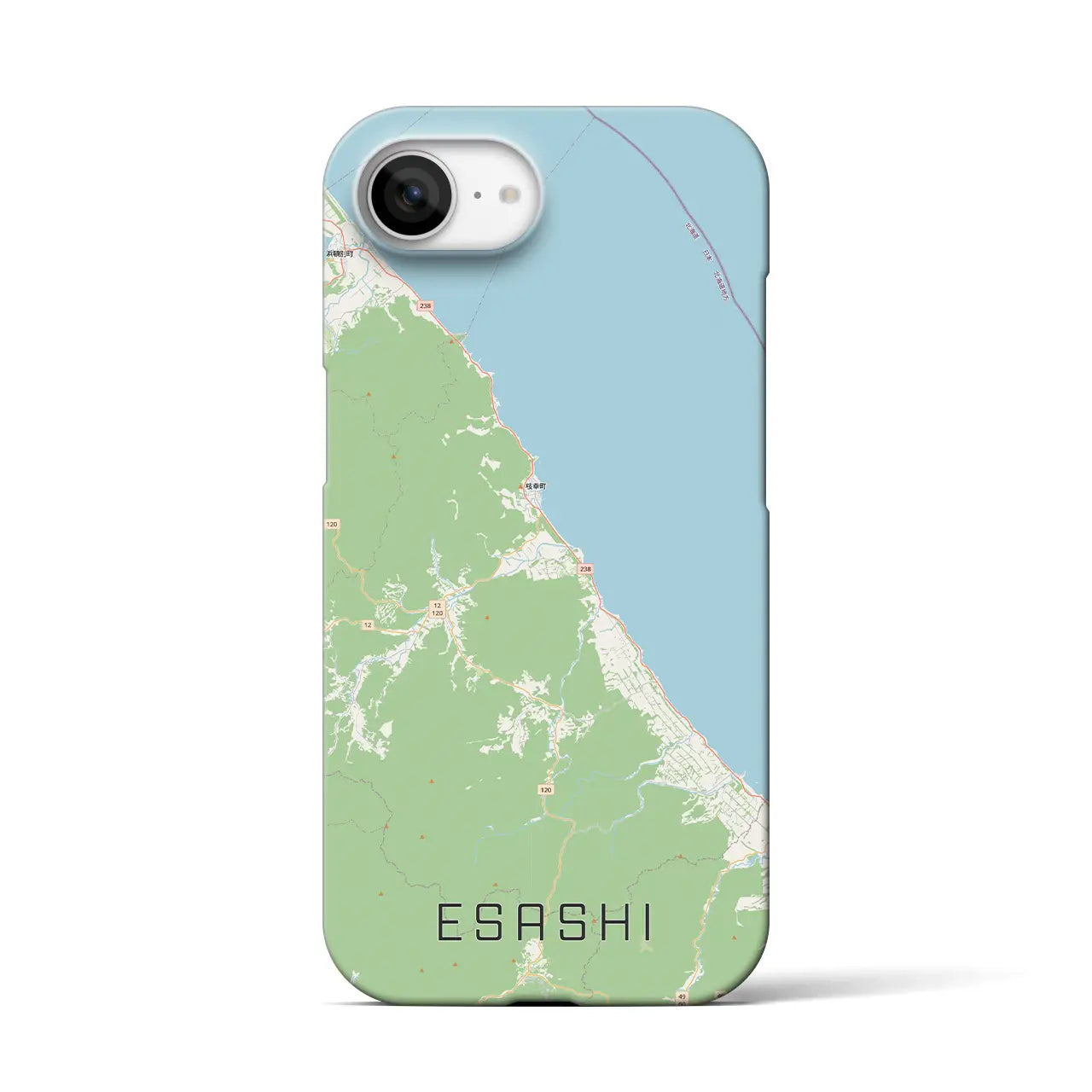 【枝幸(北海道)】地図柄iPhoneケース(バックカバータイプ)