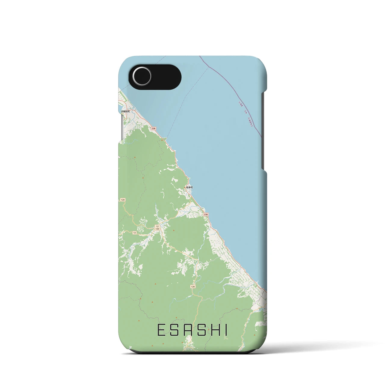 【枝幸(北海道)】地図柄iPhoneケース(バックカバータイプ)