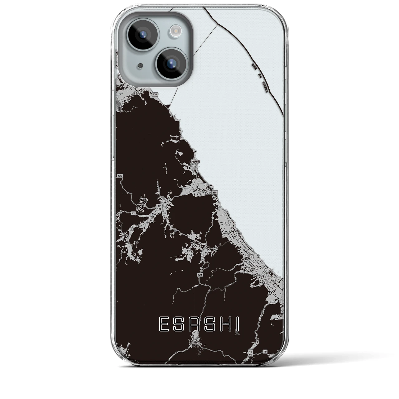 【枝幸(北海道)】地図柄iPhoneケース(クリアタイプ)