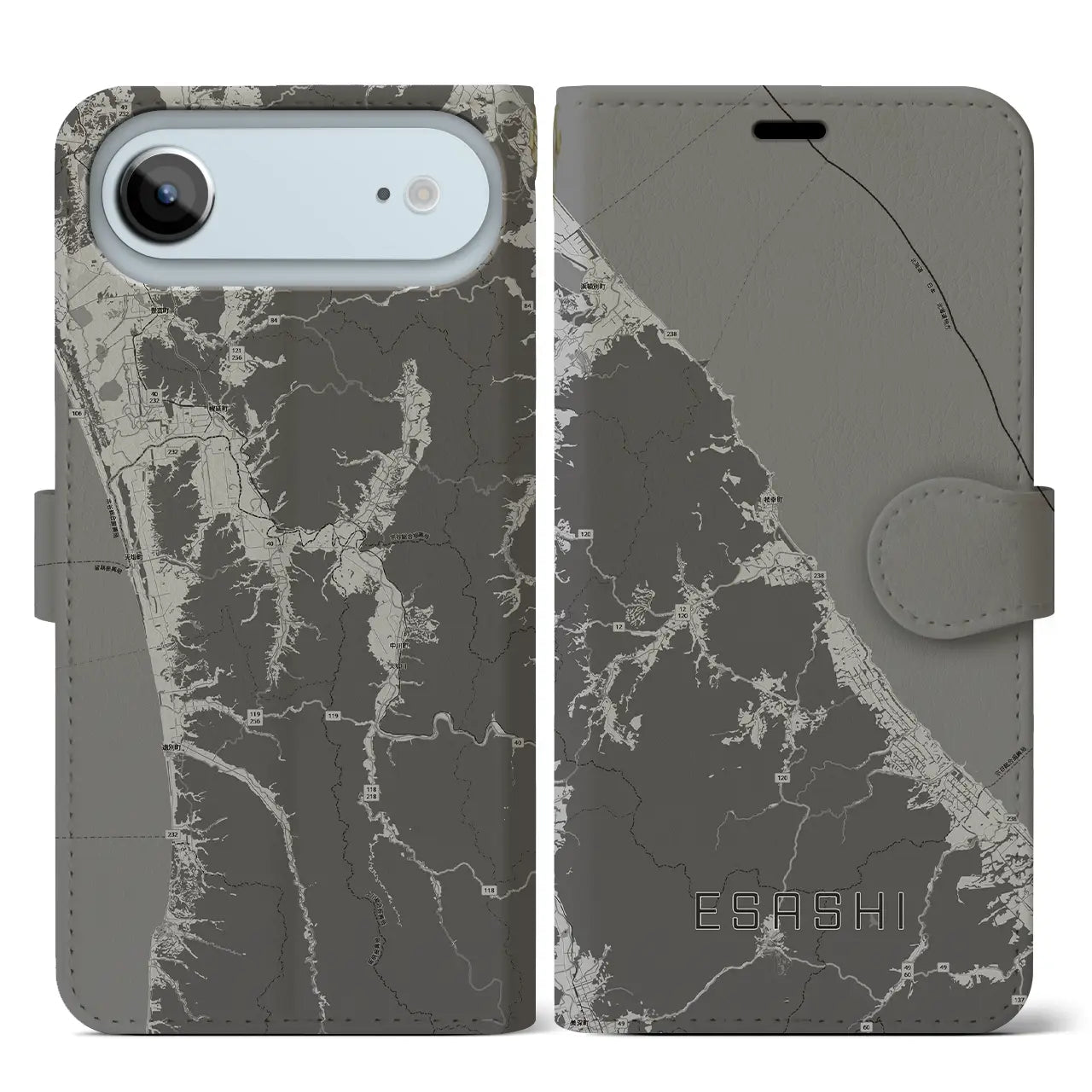【枝幸(北海道)】地図柄iPhoneケース(手帳タイプ)