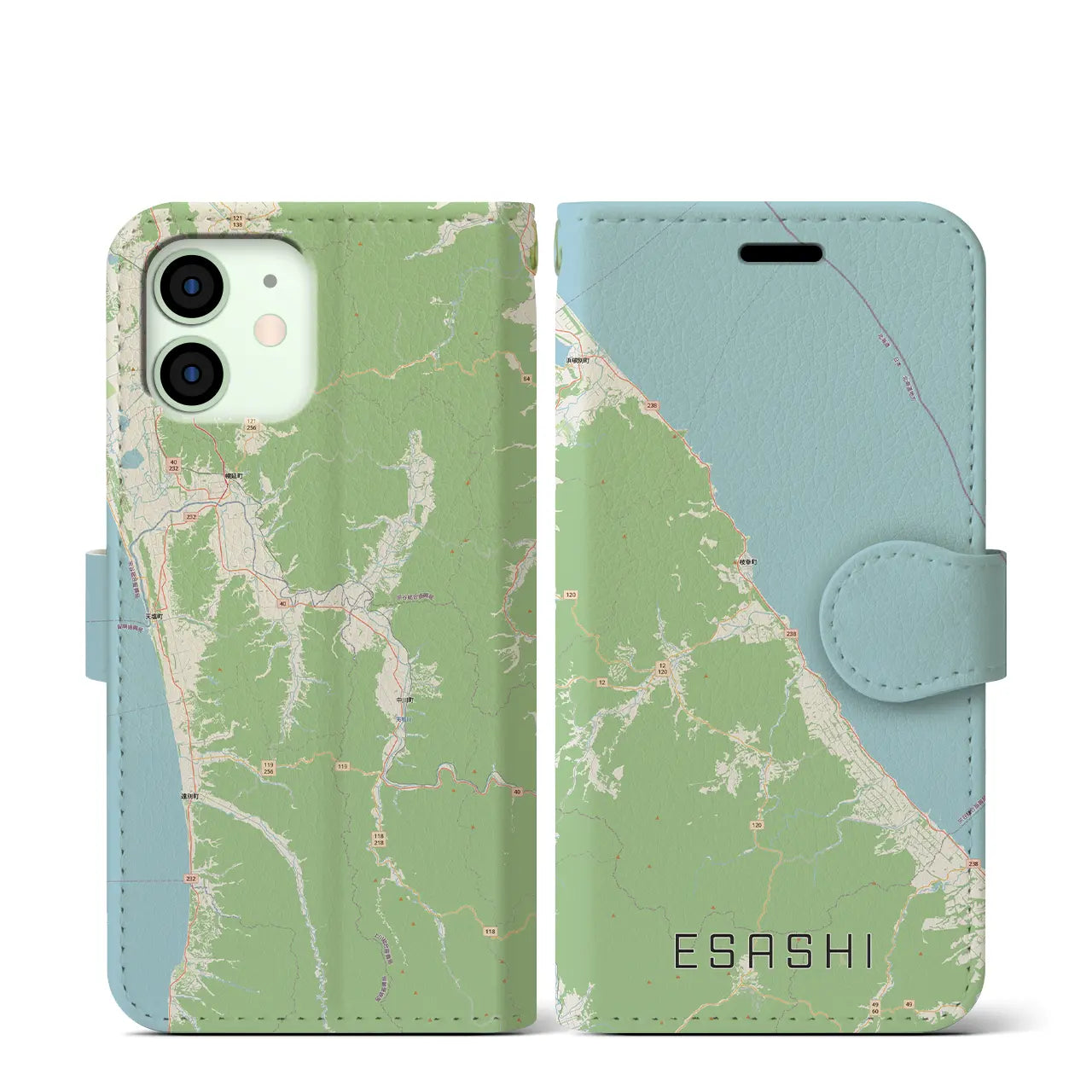 【枝幸(北海道)】地図柄iPhoneケース(手帳タイプ)