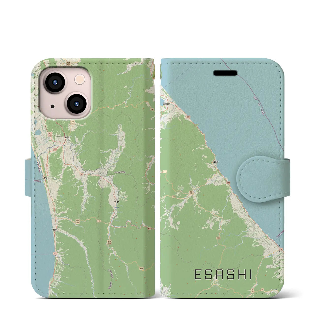 【枝幸(北海道)】地図柄iPhoneケース(手帳タイプ)