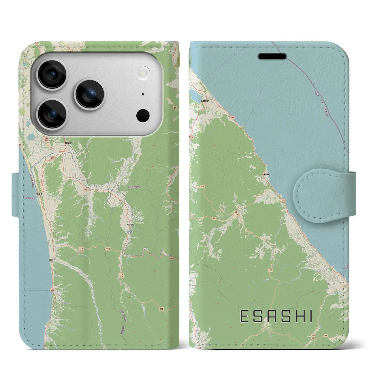 【枝幸(北海道)】地図柄iPhoneケース(手帳タイプ)
