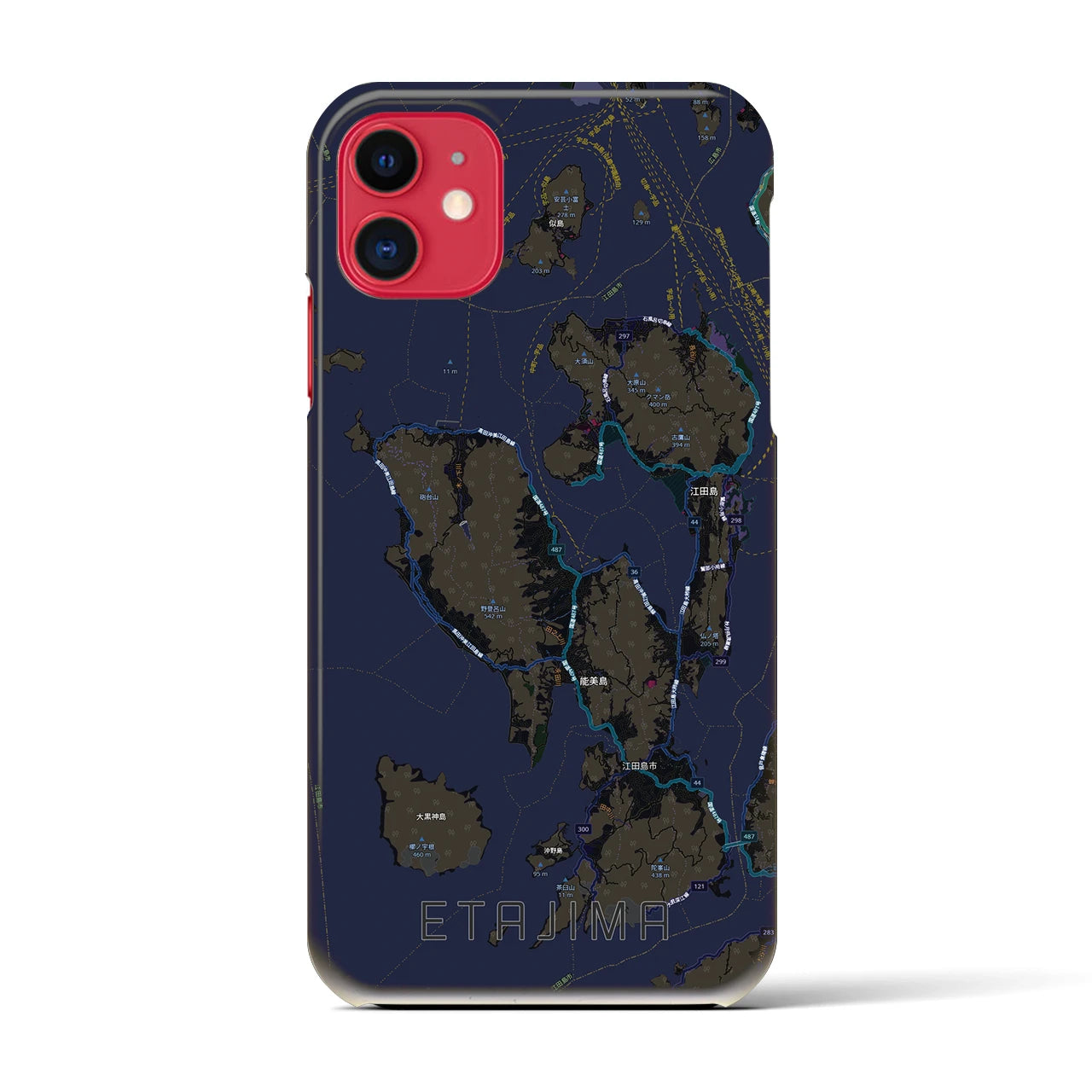 【江田島2(広島県)】地図柄iPhoneケース(バックカバータイプ)