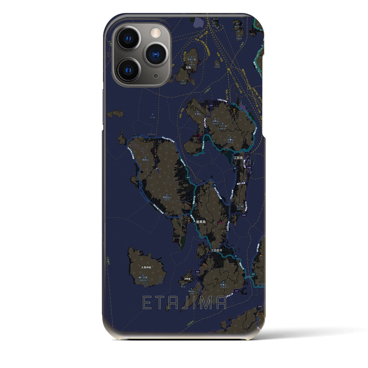 【江田島2(広島県)】地図柄iPhoneケース(バックカバータイプ)