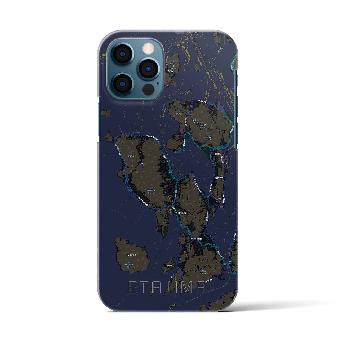 【江田島2(広島県)】地図柄iPhoneケース(バックカバータイプ)