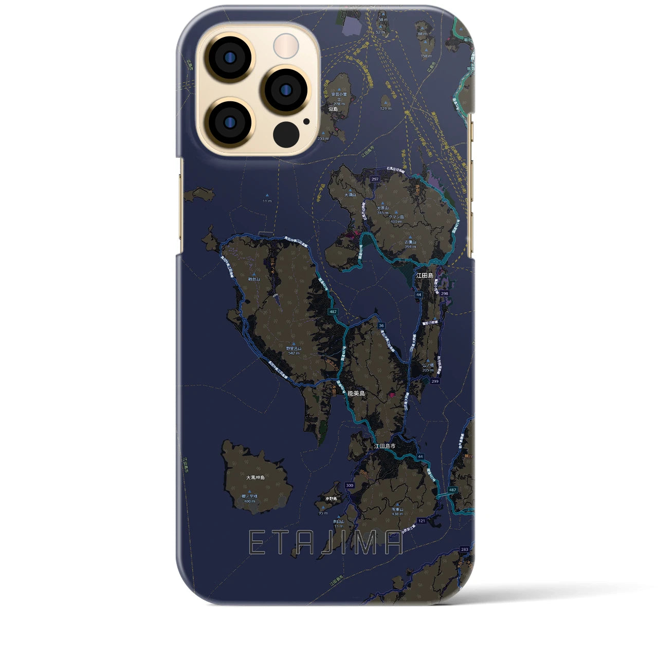 【江田島2(広島県)】地図柄iPhoneケース(バックカバータイプ)