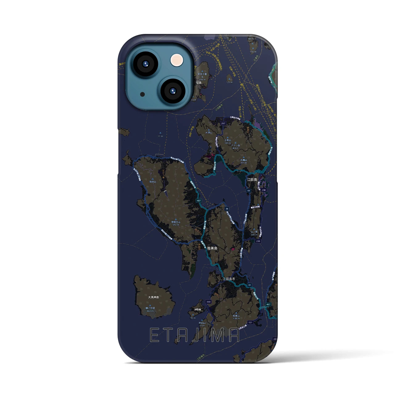 【江田島2(広島県)】地図柄iPhoneケース(バックカバータイプ)