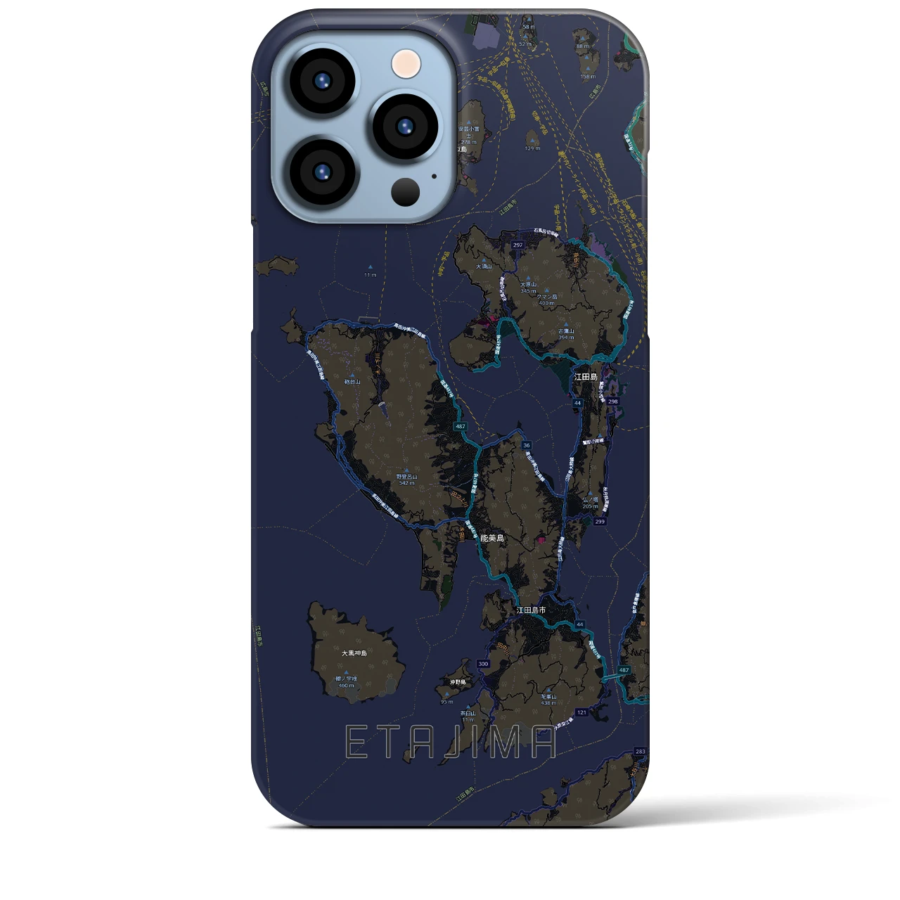 【江田島2(広島県)】地図柄iPhoneケース(バックカバータイプ)
