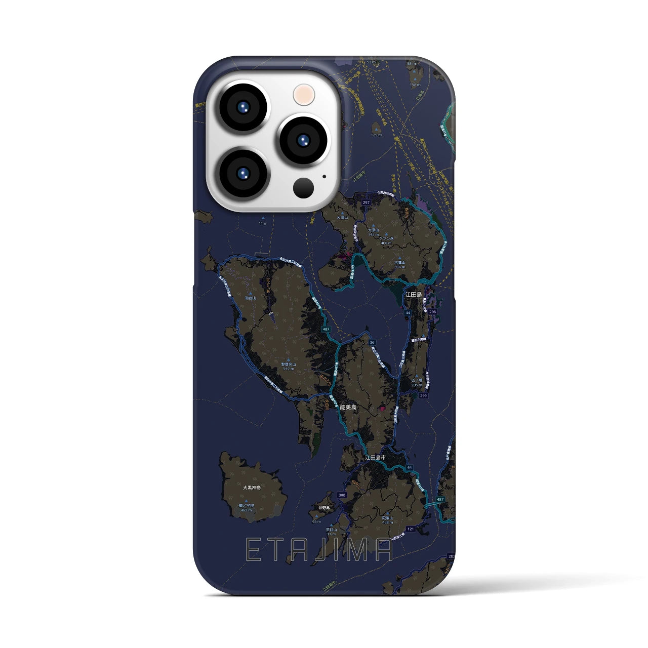 【江田島2(広島県)】地図柄iPhoneケース(バックカバータイプ)