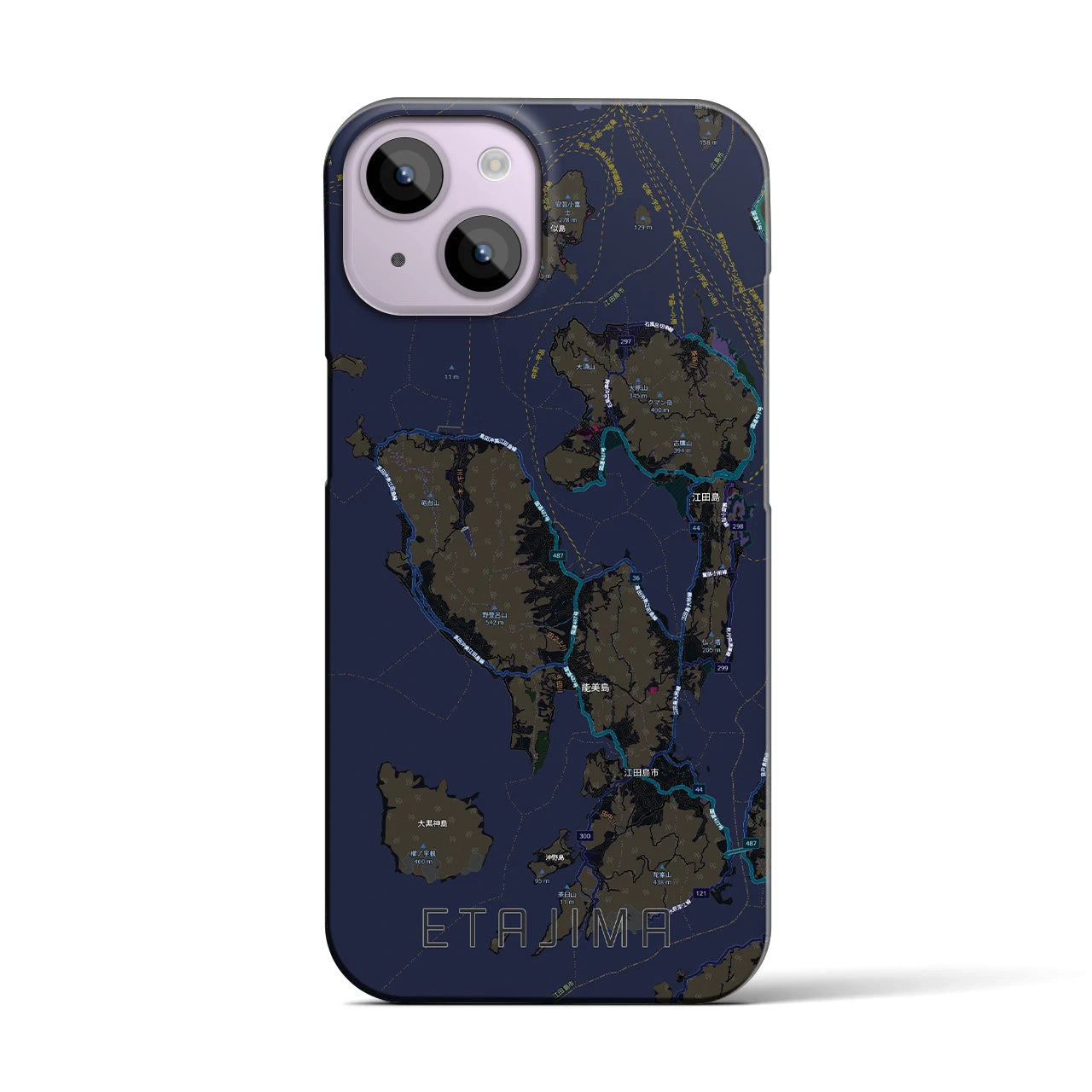 【江田島2(広島県)】地図柄iPhoneケース(バックカバータイプ)