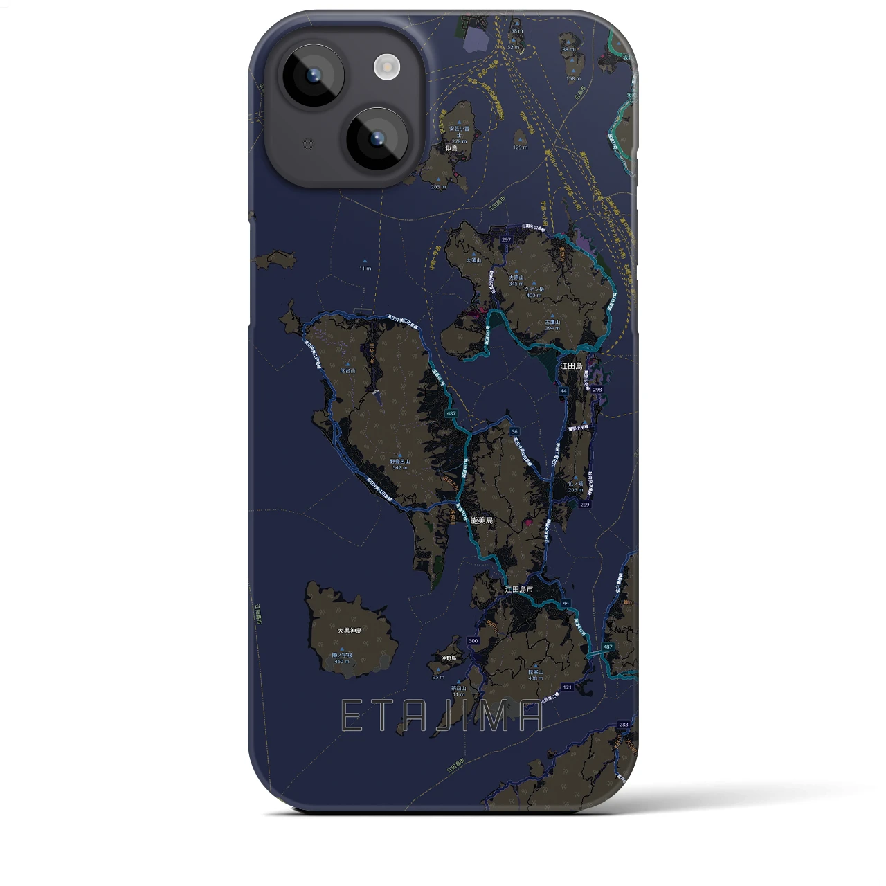 【江田島2(広島県)】地図柄iPhoneケース(バックカバータイプ)